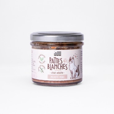 Pattes Blanches Mijoté au porc pour chat